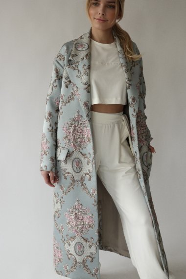 FLORAL JACQUARD COAT