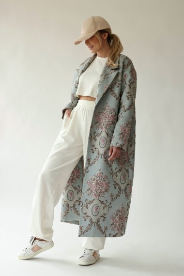 FLORAL JACQUARD COAT