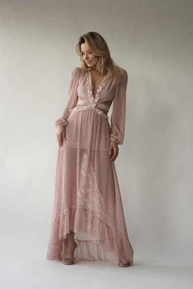 Crochet cut-out maxi dress