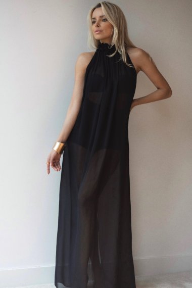 Embroidered silk dress