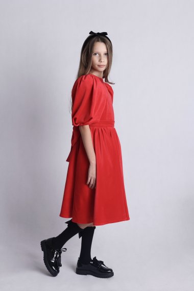 Velour bow dress