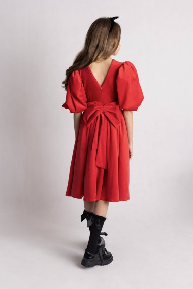 Velour bow dress
