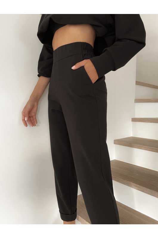 HIGH-WAISTED TROUSERS - OEKO-TEX CERTIFIED COTTON