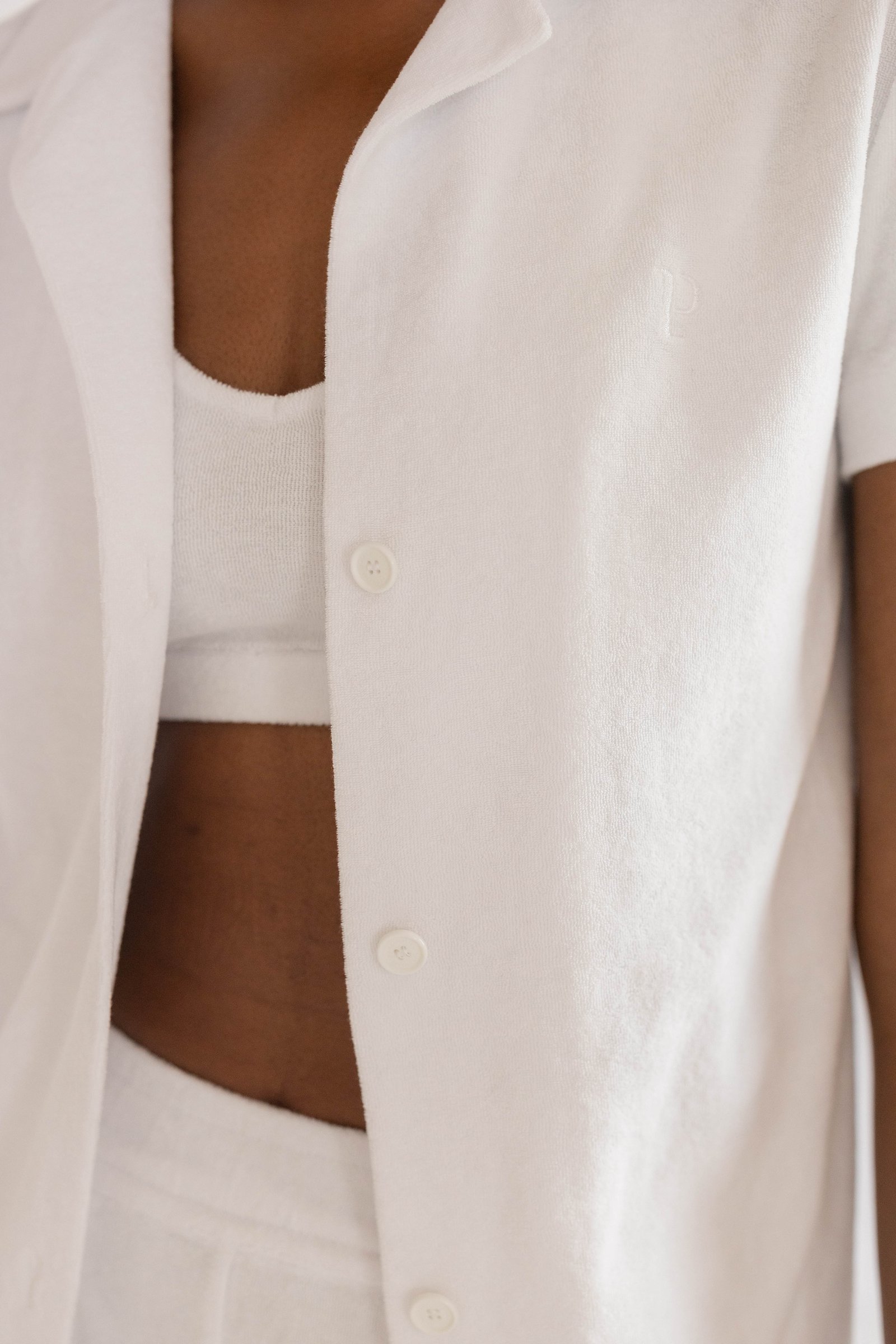 Riviera – cotton terry detail with monogram